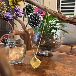 Gold Leaf Pendant Necklace